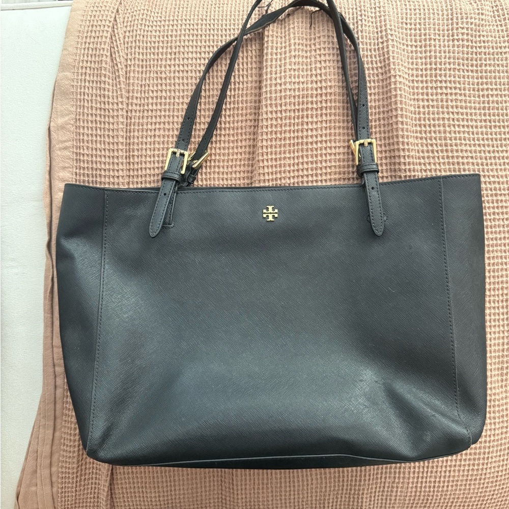 Tory Burch Black Tote with Gold Accents